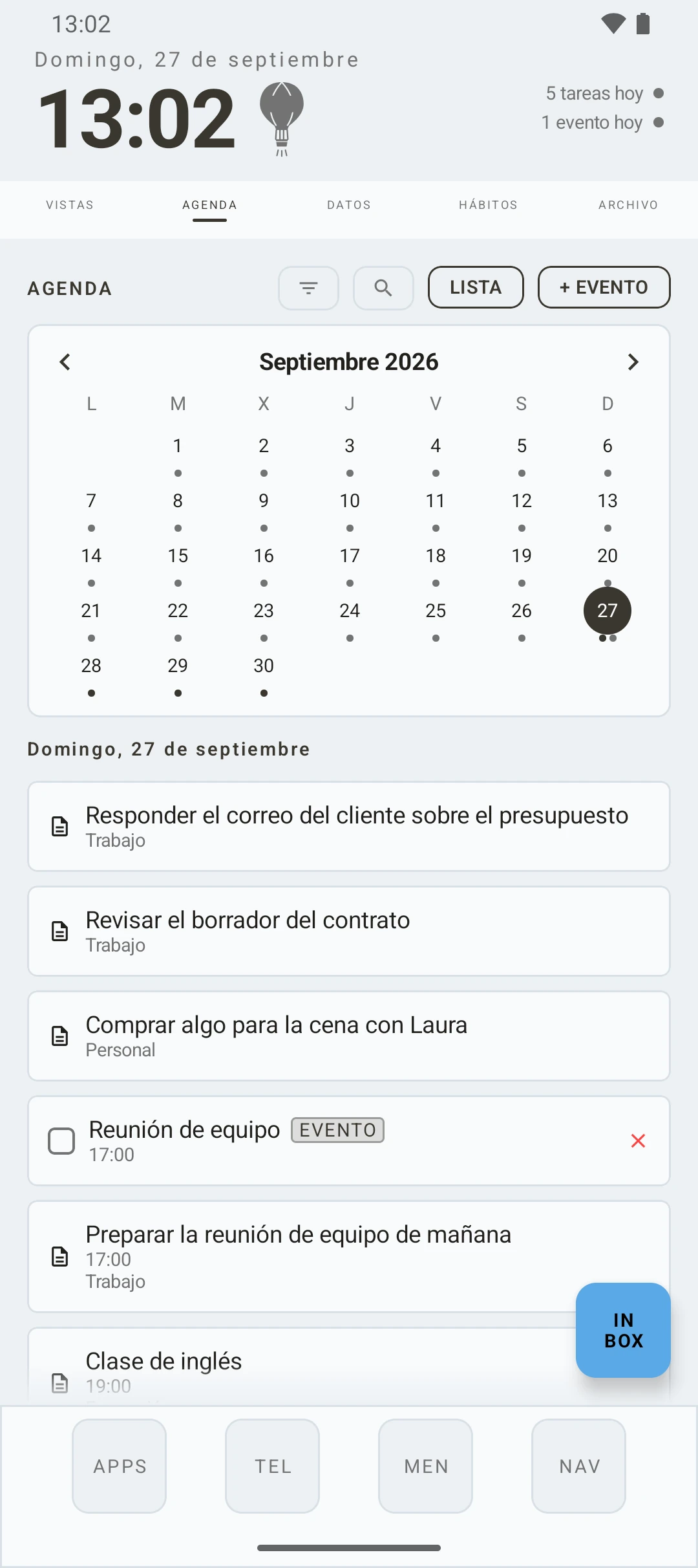duqe — agenda del mes