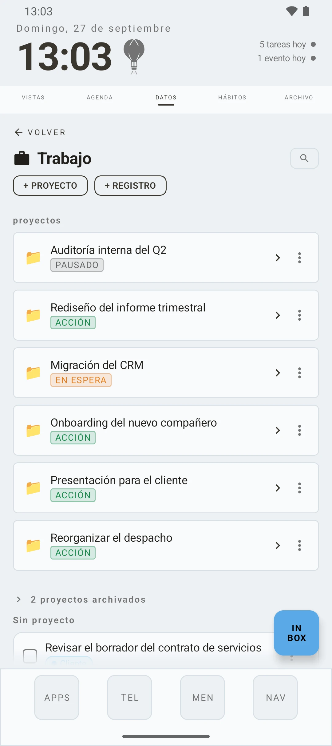 duqe — proyectos de una base de datos