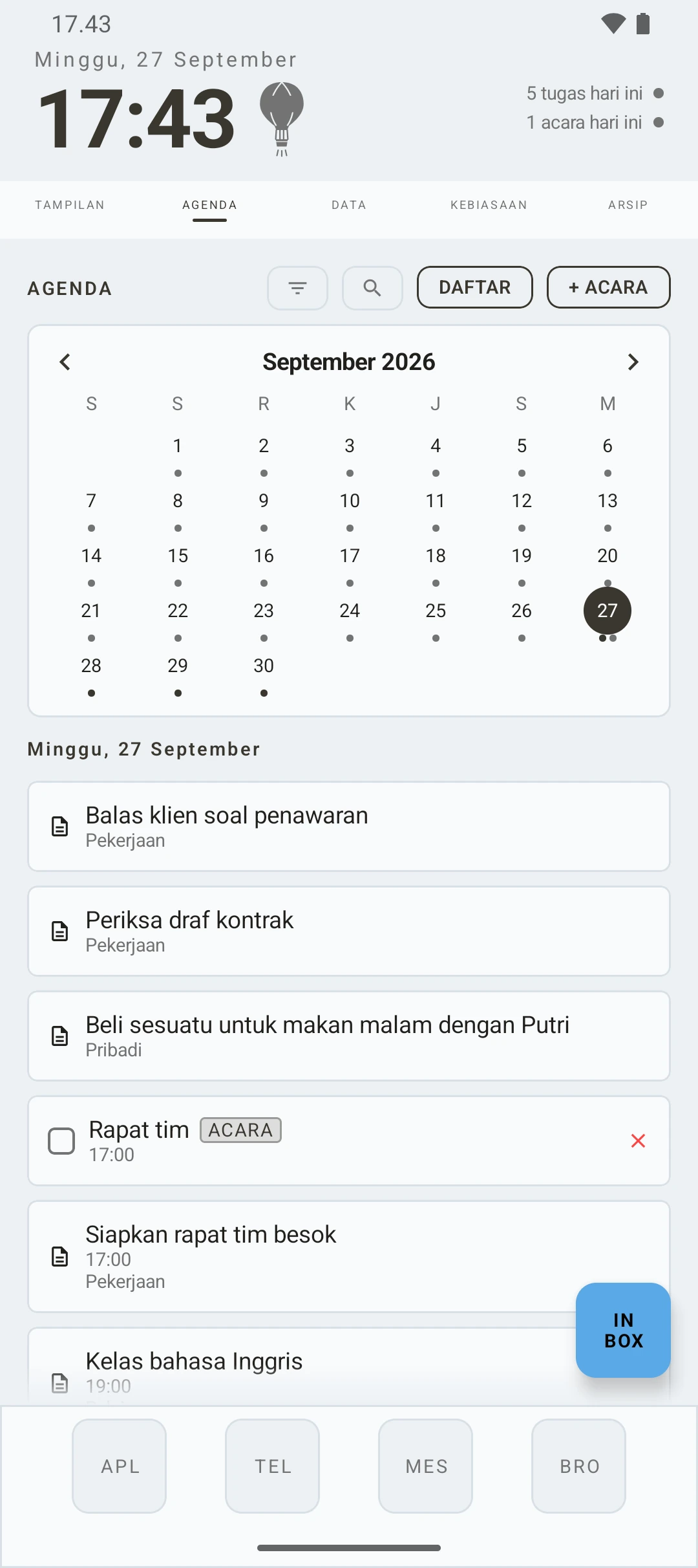 duqe — agenda bulan ini