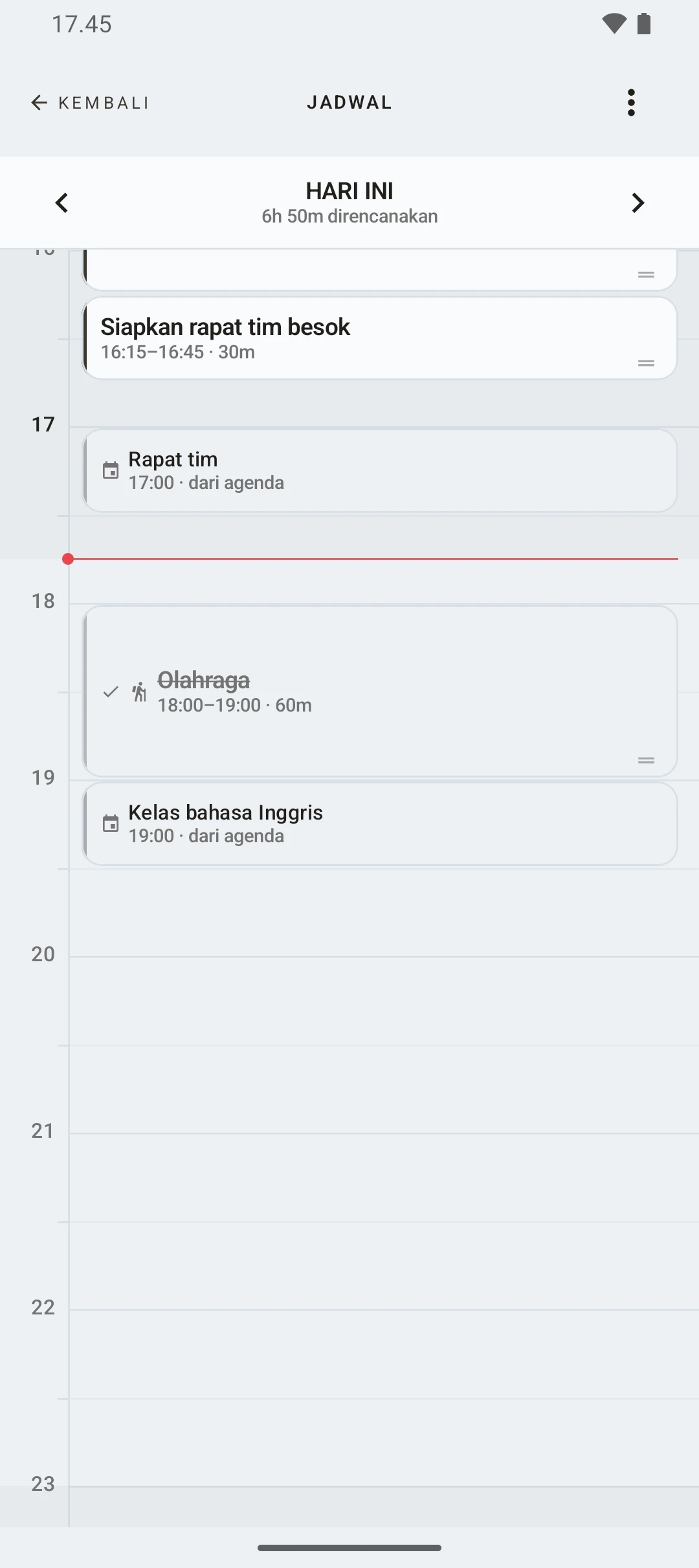 duqe — jadwal harian per jam