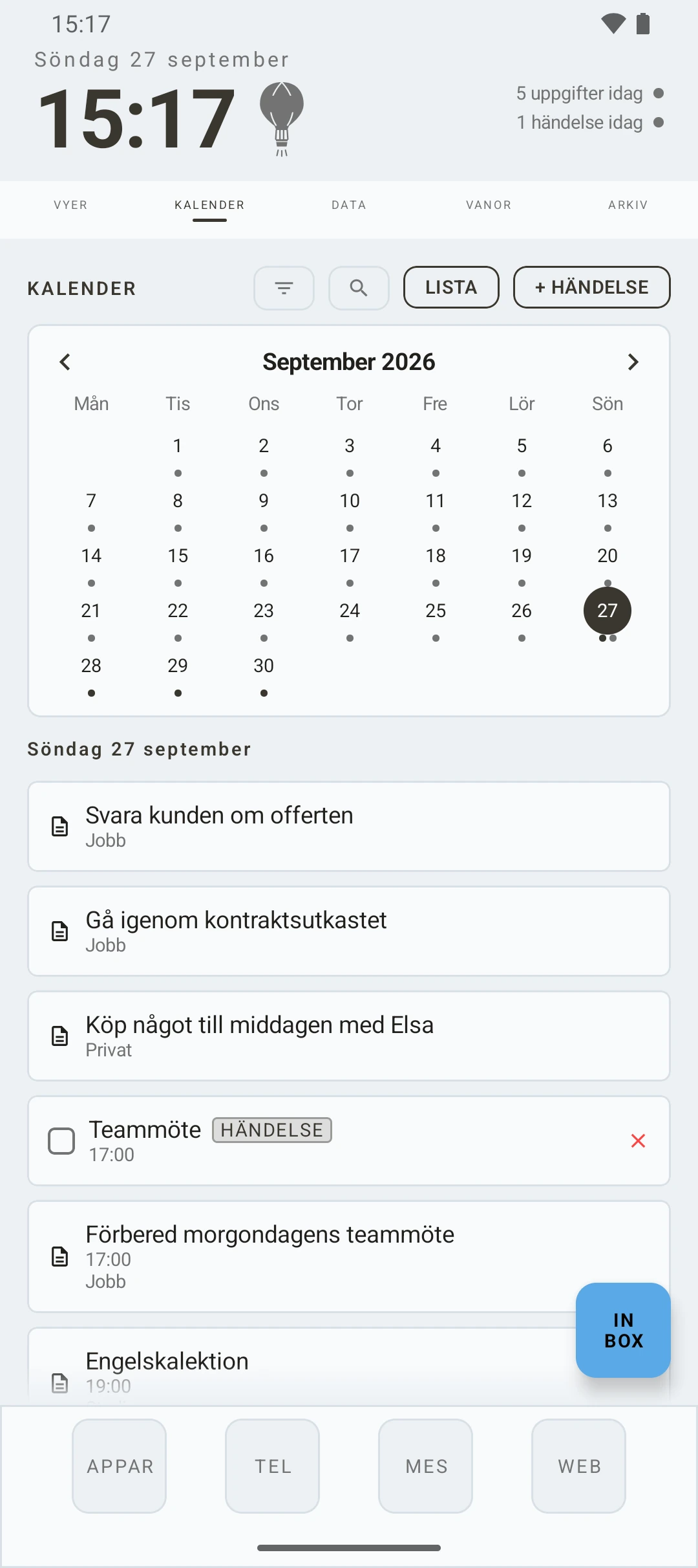 duqe — månadens kalender