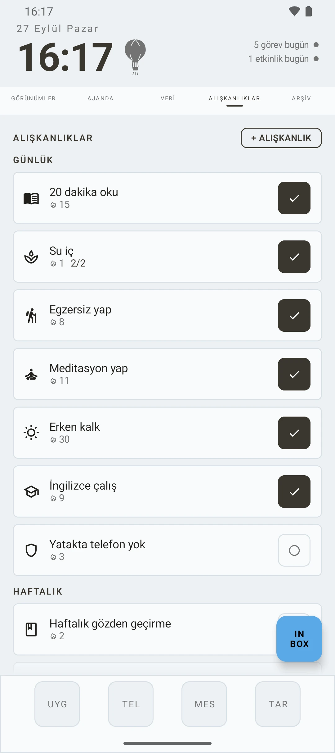 duqe — alışkanlıklar
